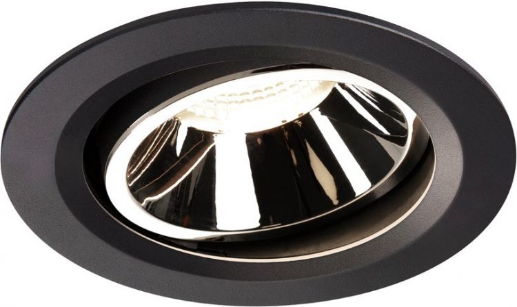 SLV NUMINOS® MOVE DL L, Indoor, luminaria empotrada de techo led negro/cromo 4000 K 55 °