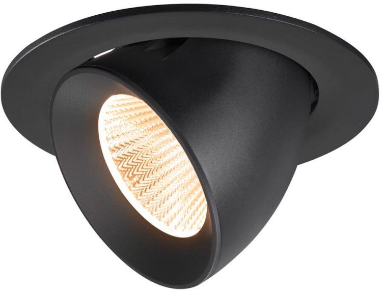 SLV NUMINOS® GIMBLE L, Deckeneinbauleuchte, 2700 K, 40°, IP20, rund, schwarz