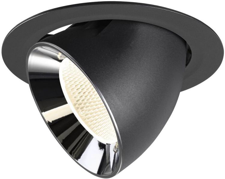 SLV NUMINOS® GIMBLE XL, Deckeneinbauleuchte schwarz/chrom 4000 K 20°