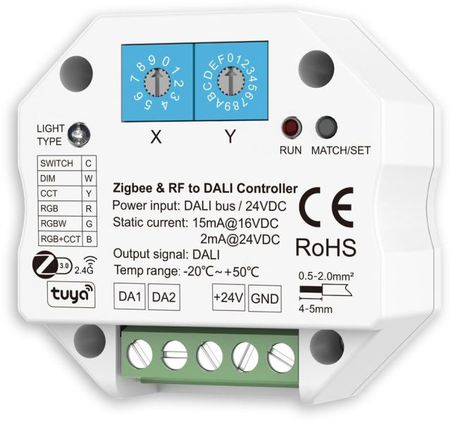 ISOLED Sys-Pro + Zigbee 3.0 auf DALI DT6/DT7/DT8 Konverter, 24V DC oder DALI Busspannung