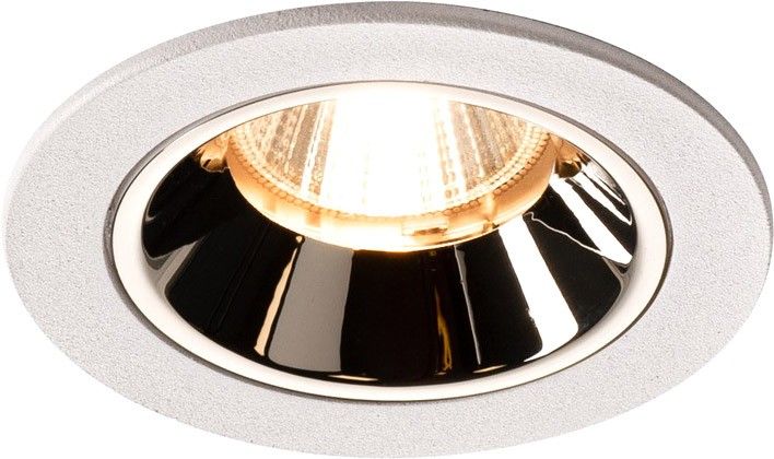 SLV NUMINOS® DL S, Indoor, luminaria empotrada de techo led blanco/cromo 2700 K 55° con resortes