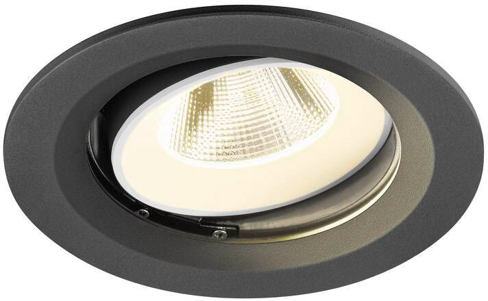 SLV NUMINOS® MOVE M, Deckeneinbauleuchte, 4000 K, 20°, IP20, rund, schwarz / weiß