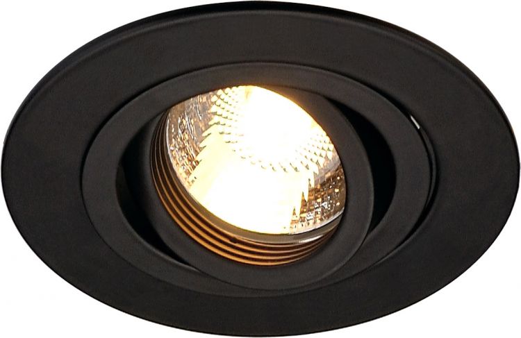 NEW TRIA XL ROUND GU10 Downlight, mattschwarz, max. 50W, inkl. Clipfedern