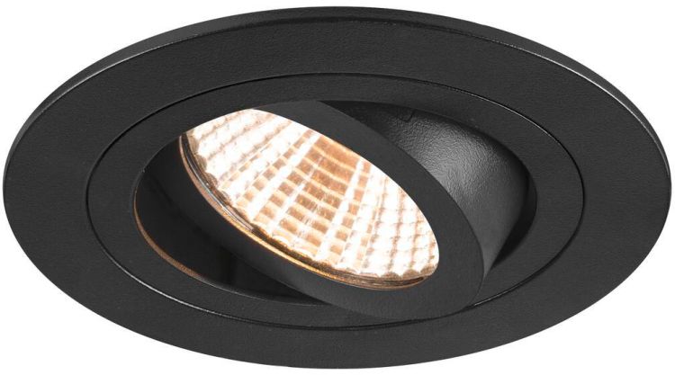 SLV NEW TRIA® 75, Deckeneinbauleuchte, 2700K, 38°, IP 20, rund, schwarz