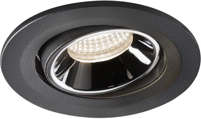 SLV NUMINOS® MOVE S, Deckeneinbauleuchte schwarz / chrom 4000K 55°