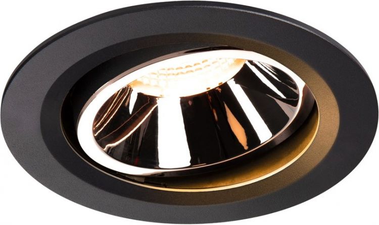 SLV NUMINOS® MOVE DL L, Indoor, luminaria empotrada de techo led negro/cromo 2700 K 20°