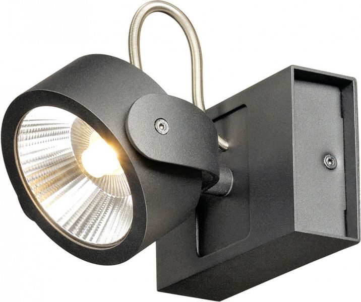 SLV KALU, Wand- und Deckenleuchte, einflammig, LED, 3000K, schwarz, 60°