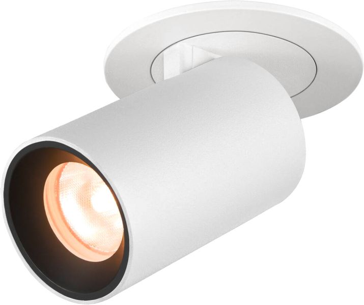 SLV NUMINOS® PROJECTOR XS, Deckeneinbauleuchte, 2700 K, 20°, zylindrisch, weiß / schwarz