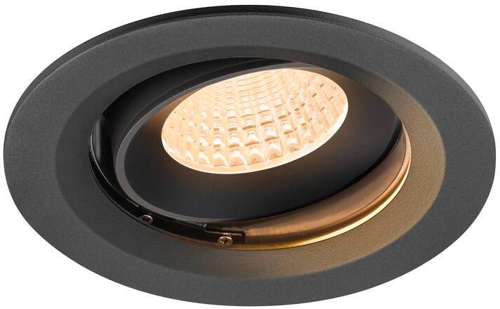 SLV NUMINOS® MOVE M, Deckeneinbauleuchte, 2700 K, 55°, IP20, rund, schwarz