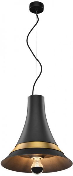 SLV BATO 35 PD, Indoor Pendelleuchte, schwarz/messing, E27, max. 60W