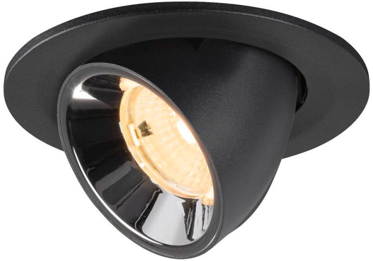 SLV NUMINOS® GIMBLE S, Deckeneinbauleuchte schwarz/chrom 3000 K 55°
