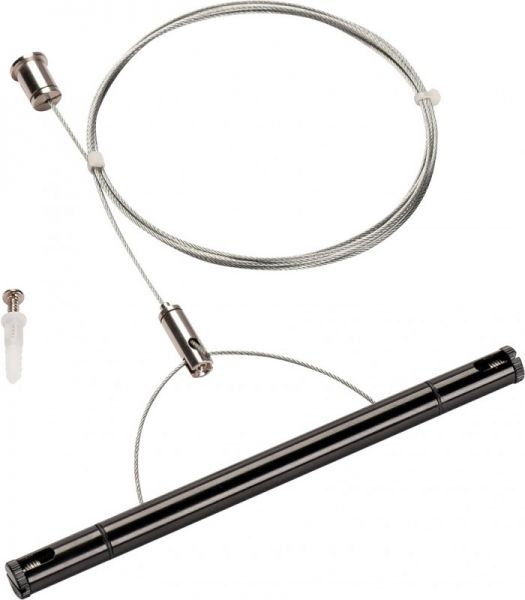 SLV TENSEO, kit de suspension, 2m, intérieur, pour câble tendu T.B.T, noir