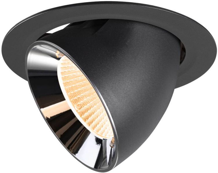SLV NUMINOS® GIMBLE XL, Deckeneinbauleuchte schwarz/chrom 2700 K 40°