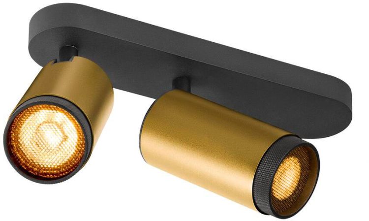 SLV GRIP! L, SPOT CL, double, QPAR51, Deckenaufbauleuchte, zylindrisch, 2 x max. 6 Watt, gold