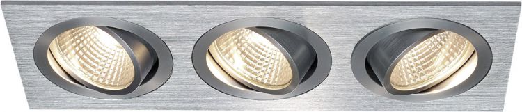 SLV NEW TRIA 3 SET Einbauleuchte, LED, 3000K, aluminium gebürstet, 30W