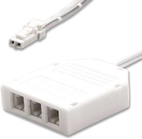 ISOLED MiniAMP 3-fach Verteiler (1 male-Stecker an 3 female-Buchsen), 30cm, 2-polig, weiß, max.