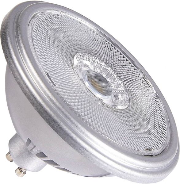 SLV QPAR111 GU10, LED Leuchtmittel silber 12,5W 3000K CRI90 30°