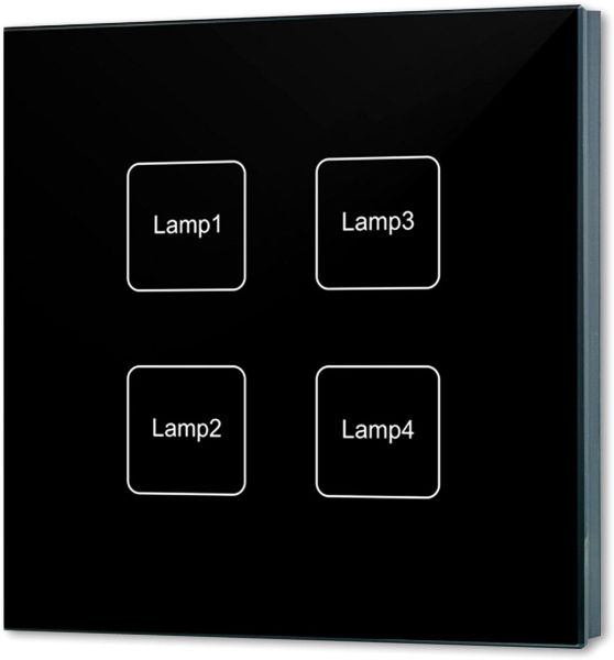 ISOLED DALI 4 Adressen Einbau-Touch Master-Dimmer, schwarz, Versorgung via DALI-Bus Spannung