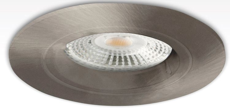 ISOLED Einbaurahmen rund, Lochausschnitt 68mm, Alu gebürstet, für GU10/MR16 Spots