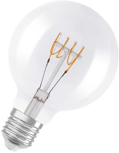OSRAM Vintage 1906 LED CLASSIC SLIM FILAMENT Globe DIMMABLE 4.8W 827 Clear E27