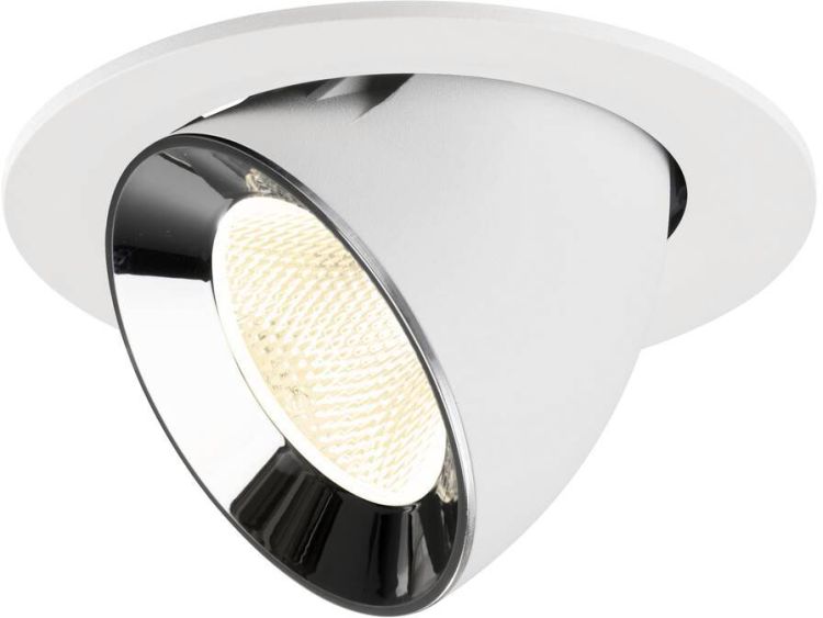SLV NUMINOS® GIMBLE L, Deckeneinbauleuchte weiß/chrom 4000 K 20°