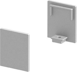 SLV ENDKAPPEN, f. GRAZIA 10 Aufbauprofil flach, 2x, hohe Ausf., alu