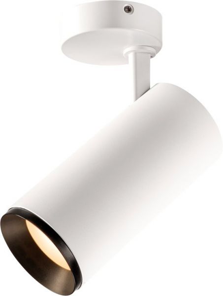 SLV NUMINOS® SPOT PHASE L, Indoor LED Deckenaufbauleuchte weiß/schwarz 3000K 24°