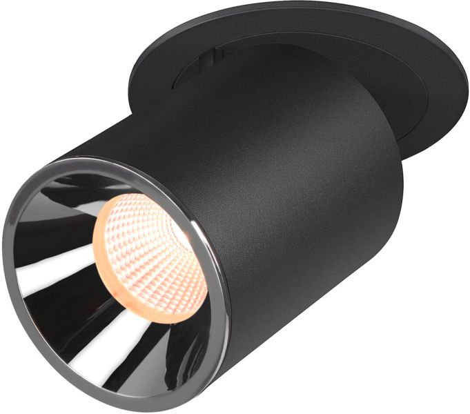 SLV NUMINOS® PROJECTOR L, Deckeneinbauleuchte, 2700 K, 20°, zylindrisch, schwarz / chrom